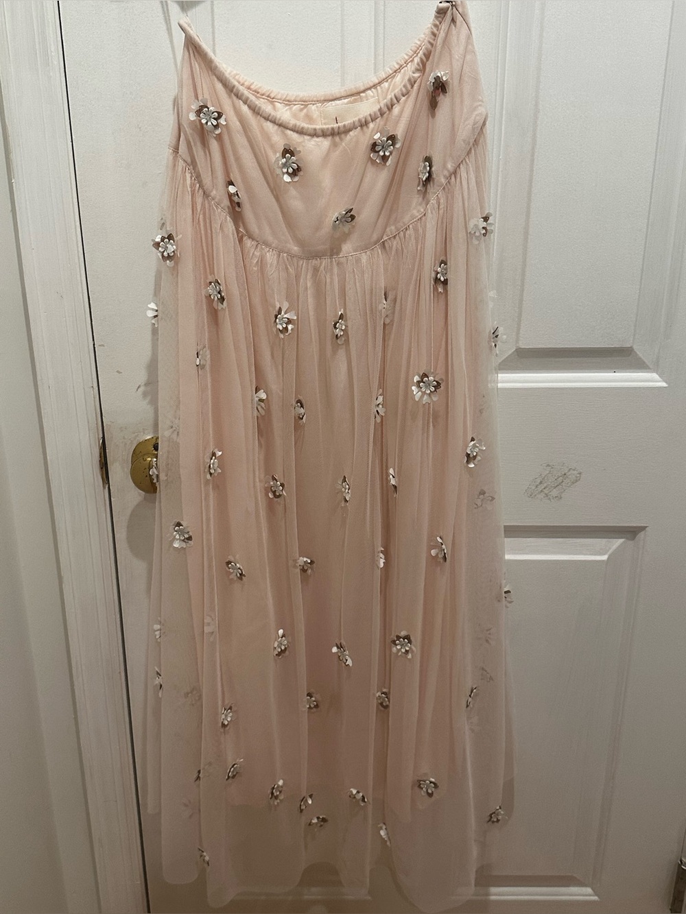 Anthropologie Embellished Pink Skirt